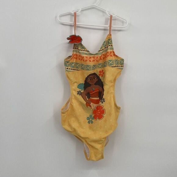Disney Store Moana Swimsuit One Piece Cutout sides approximately size 9/10 - Picture 1 of 7